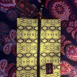 Yellow and Black Cosmetic Bag